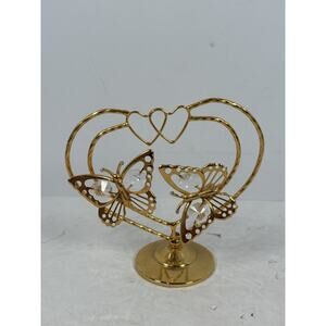 Austrian Crystal 24k Gold Plated Butterfly Figurine By Crystal Creations USA